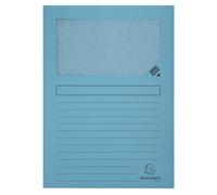 Exacompta - Réf. 50252E - Paquet de 25 chemises à fenêtre sans plastique Forever® 120 g/m² - couleurs vives - 100% recy s et certifiées Ange Bleu - dimensions 22 x 31cm pour A4 - couleur bleu clair