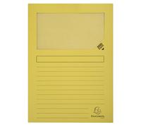 Exacompta Chemises à fenêtre Forever® 80 feuilles A4 130 g/m² en carte recyclé Jaune - Lot de 25