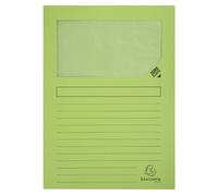 Exacompta - Réf. 50253E - Paquet de 25 chemises à fenêtre sans plastique Forever® 120 g/m² - couleurs vives - 100% recy s et certifiées Ange Bleu - dimensions 22x31 cm pour A4- couleur vert pré