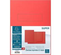 EXACOMPTA Chemises SUPER 250 DIN A4 Carton rouge 50 Chemises
