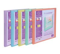 Exacompta - Réf. 54279E - 1 classeur souple - en polypropylène - Kreacover pastel - 2 anneaux ronds diam 15mm - dimensions 320x250 mm - pour format A4 - couleur aléatoire