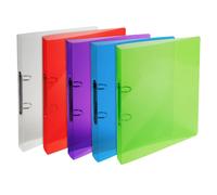 Classeur 2 anneaux 20 mm polypropylène Crystal colours - A4 - Couleurs assorties