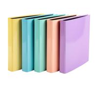 Lot de 10 Classeur 2 anneaux AQUAREL, dos 40mm, recouvert papier pelliculé, coloris pastels assortis (5)