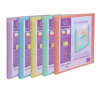 EXACOMPTA Classeur 4 anneaux 15mm polypropylène Kreacover Pastel - A4 - Couleurs assorties