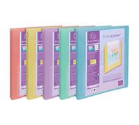 EXACOMPTA Classeur 4 anneaux 30mm polypropylène Kreacover Pastel - A4 Maxi - Couleurs assorties