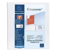 Classeur PP personnalisable Kreacover - 4 anneaux en D 40mm - A4 maxi - Blanc
