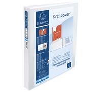 Exacompta Classeur à anneaux personnalisable 3 faces plastifié Kreacover 4 anneaux en D 25 mm - A4 maxi Dos 4,7 cm Capacité 230 feuilles blanc