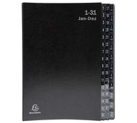EXACOMPTA Classeur à levier DIN A4 1-12/1-31/ 44 compartiments noir