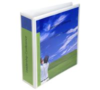 Exacompta Classeur à levier personnalisable 3 faces Kreacover A4 maxi en polypropylène - 2 anneaux largeur de dos 8 cm- Blanc