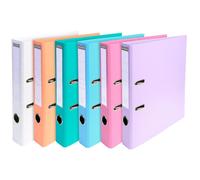 Classeur à levier plastifié Exacompta A4 - Dos 5 cm couleurs assorties pastel