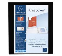 Classeur PP personnalisable Kreacover - 4 anneaux en D 25mm - A4 maxi - Noir
