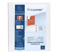 Classeur PP personnalisable Kreacover - 4 anneaux en D 25mm - A4 maxi - Blanc