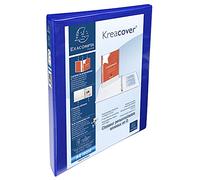 Exacompta Classeur PP personnalisable Kreacover – 4 anneaux en D 15 mm – A4 maxi – Bleu