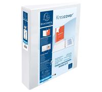 EXACOMPTA Classeur personnalisable rigide 2 poches KreaCover - 2 anneaux en D 50mm - A4 maxi - Blanc