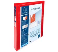 EXACOMPTA Classeur personnalisable rigide 2 poches KreaCover - 4 anneaux en D 30mm - A4 maxi - Rouge