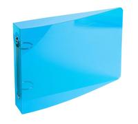 Classeur pour fiches bristol 125x200 2 anneaux 25mm polypropylène Crystal colours - Bleu