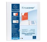 EXACOMPTA Classeur PP personnalisable Kreacover - 2 anneaux en D 15mm - A4 maxi - Blanc