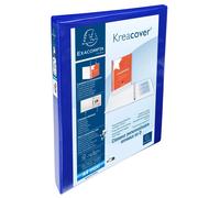 EXACOMPTA Classeur PP personnalisable Kreacover - 4 anneaux en D 15mm - A4 maxi - Bleu