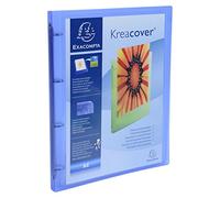 Exacompta Classeur PP Souple Personnalisable A4 4 Anneaux Bleu