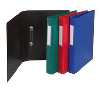 Classeur rembordé polypropylène 2 anneaux ronds de 25mm sur 3eme de couverture - Couleurs assorties