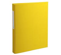 Classeur rembordé polypropylène 2 anneaux ronds de 25mm sur 3eme de couverture - Jaune