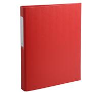 Classeur rembordé polypropylène 2 anneaux ronds de 25mm sur 3eme de couverture - Rouge