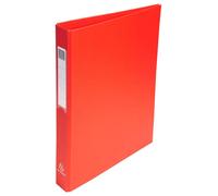 Exacompta Classeur rembordé polypropylène 4 anneaux ronds 25 mm sur 3ème de couverture Rouge
