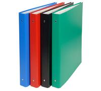 Classeur rembordé PVC 4 anneaux 30mm - A4 maxi 24x32cm - Couleurs assorties