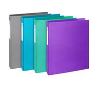 EXACOMPTA Classeur rigide 4 anneaux 30mm Teksto - A4 - Couleurs assorties