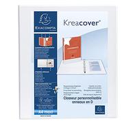 Exacompta Classeur 2 anneaux plastifié KREACOVER® personnalisable A4+ - Dos 3,8 cm blanc