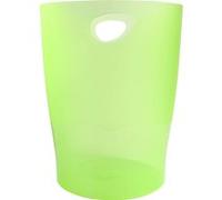 Exacompta Corbeille-à-papier Ecobin Linicolor 15 L translucide vert pomme 26,3 x 26,3 x 33,5 cm