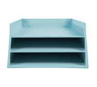 EXACOMPTA Corbeille à courrier Combo 3 niveaux carton Aquarel - Bleu pastel