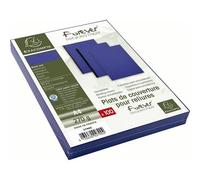 Exacompta Couvertures à reliure A4 Cuir recy 4 grain cuir Bleu foncé Paquet de 100 270 g/m²