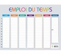 Exacompta - Emploi temps Multicolore 29,5x22cm - lundi au dimanche - 8h 19h | 1 Colonne par jour, Espace de note, Fabriqué en France