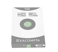 Exacompta – Fiches bristol Réf. 13248E – 100 A5 148x210 mm quadrillées 5x5 non perforées Vert