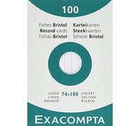 Fiches bristol, A7, ligné, blanc