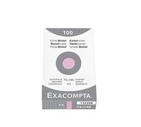 Exacompta Étui 100 fiches Bristol A7 74x105 mm quadrillé 5x5 Rose