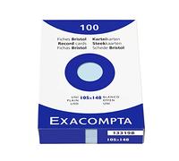Exacompta – Étui de 100 fiches bristol A6, uni non perforé 105 x 148 mm – Bleu azur