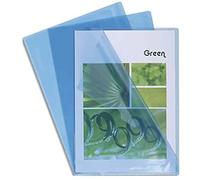 Exacompta Etui 100 Pochettes Coins A4 PVC Lisse 13/100ème Bleu
