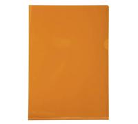 Etui carton de 100 pochettes coin PVC lisse haute résistance 13/100e - A4 - Orange