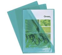 Exacompta Étui 100 pochettes à coins A4 PVC lisse haute résistance 13/100e Vert