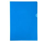 EXACOMPTA Etui carton de 100 pochettes coin PVC lisse haute résistance 13/100e - A4 - Bleu