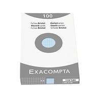 Exacompta Fiches bristol A5 148 x 210 mm quadrillées 5x5 bleu azur non perforées – Boîte de 100