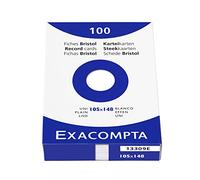 Fiche bristol 105 x 148 mm unie blanche non perforée Exacompta - Boîte de 100