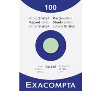 Exacompta Étui de 100 fiches bristol 74 x 105 mm uni non perforé Vert