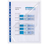 Exacompta Etui De 100 Pochettes Perforées Stop Doc Ouverture En Coin Pp Cristal Lisse 6x100e A4