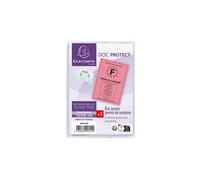 Exacompta - Réf. 5391UE - 1 étui de protection pour permis de conduire rose au format à classer 7,3 x 10,7 cm - étui 6 faces en PVC lisse - Pour un usage intensif - Couleur cristal