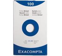 Exacompta exacompta fiches bristol, 125 x 200 mm, uni, blanc noir Noir G