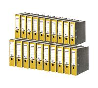Exacompta Falken - Réf. 80024813003F - 1 Classeur à levier Papier marbré A4 RECYCLING - Gris-dos jaune