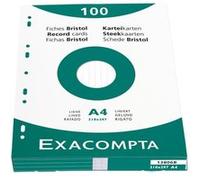 EXACOMPTA Fiches bristol, A4, ligné, blanc Blanc G